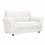 ZNSAYOTX Super Stretch Couch Cover Love Seat Sofa Covers for Living Room Dogs Pet Friendly Furniture Protector Spandex Loveseat Slipcovers with Anti Slip Foam Sticks (White, Loveseat) ZNSAYOTX