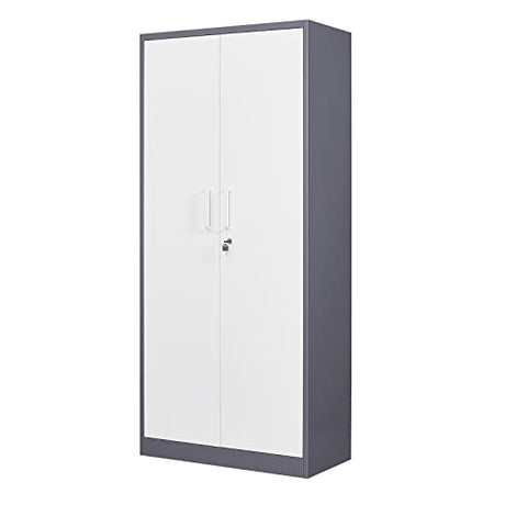 SISESOL Metal Storage Cabinet with Doors and Shelves, 71" Tool Storage Cabinet- Garage Cabinets and Storage System Kitchen Pantry Storage Cabinet with Adjustable Shelves Steel Storage Tall Cabinet SISESOL