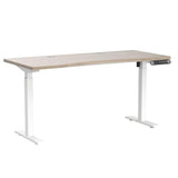 Radlove Electric Standing Desk, 55 x 30 Height Adjustable Computer Desk Sit Stand Desk Home Office Desks with Splice Board and A Under Desk Cable Management Tray (White Frame + Oak Top) Radlove
