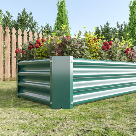 Metal Raised Garden Bed, Rectangle Raised Planter 4×2×1ft HouseOfZazla