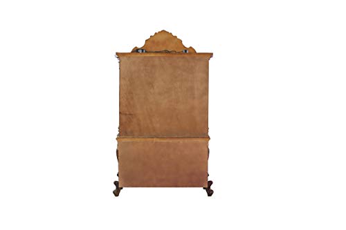 Acme Picardy Wooden Curio Cabinet with Glass Doors in Cherry Oak ACME Furniture