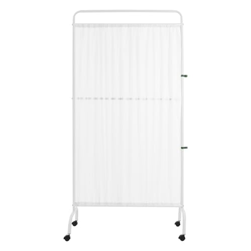 Portable Room Divider, 70.9" H Medical Privacy Screen with Lockable Casters Folding Partition Screen with Oxford Cloth for Hospitals Beauty Salons Nursing Homes 35.4" Wx70.9 H (White) LOONGWEIA