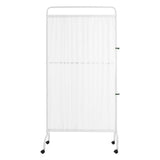Portable Room Divider, 70.9" H Medical Privacy Screen with Lockable Casters Folding Partition Screen with Oxford Cloth for Hospitals Beauty Salons Nursing Homes 35.4" Wx70.9 H (White) LOONGWEIA