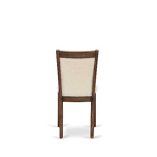 East West Furniture ANMZ3-AWA-32 3 Piece Dining Room Table Set Consist of a Round Kitchen Table with Pedestal and 2 Parson Dining Chairs, 36x36 Inch, Antique Walnut East West Furniture