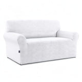 Easy-Going Fleece Stretch Sofa Slipcover Spandex Non-Slip Soft Couch Sofa Cover, Washable Furniture Protector with Anti-Skid Foam and Elastic Bottom for Kids, Pets(Loveseat, Snow White) Easy-Going