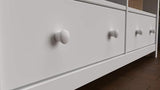Handcrafted Solid Oak TV Stand Entertainment Center - Elegant White Media Console with Spacious Storage Drawers & Open Shelves - Sturdy Wood Cabinet Fits TVs up to 55 Inches From the Tree Furniture