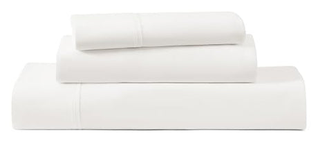 UGG Hedi Twin XL Sheet Set 3-Piece Luxury Cooling Sheets Deep Pockets Premium Bedding with 1 Pillow Sham Hypoallergenic Machine Washable Soft Lightweight Bed Set for Dorm or Kids Bed, Twin XL, White UGG