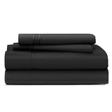 King Size Bed Sheets - Black Luxury Sheet Set - Deep Pocket - Super Soft Hotel Bedding - Cool & Wrinkle Free - 1 Fitted, 1 Flat, 2 Pillow Cases - King Sheets - 4 Piece Cosy House Collection