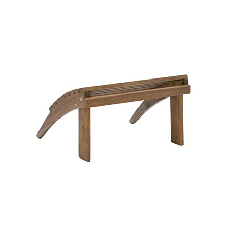 Linon Home Dcor Linon Adirondack Woodstock Ottoman, Teak Stain, Acorn, 21.6"W x 21.06"D x 13.7"H Linon