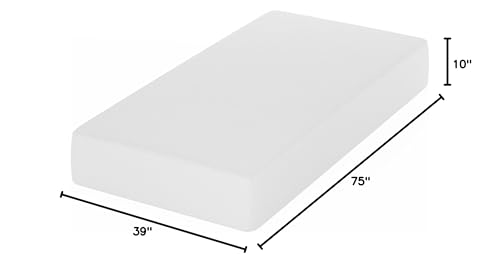 Furinno Tidur Cooling Gel Memory Foam Mattress, 10 Inch, Twin, White Furinno