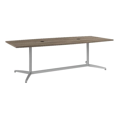 BOWERY HILL 96W x 42D Boat Shaped Conference Table in Modern Hickory BOWERY HILL