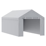 VEVOR Carport Replacement Canopy Cover Top + Side Wall 10 x 20 ft, Garage Tent Shelter Tarp Heavy-Duty Waterproof & UV Protected, Easy Installation with Ball Bungees,Grey (Frame Not Included) VEVOR