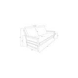 HomeStock Full Size Futon Frame with Storage Drawers, Weathered Finish Sofa Bed 79" Rain/Weathered White HomeStock