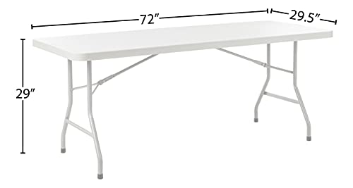 Office Star Resin Multipurpose Rectangle Folding Table for Indoor or Outdoor Use, 6 Feet Light Gray Office Star Products