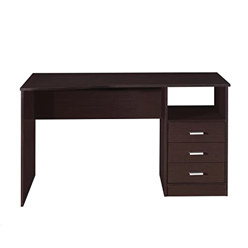 Techni Mobili Classic Computer Desk with Multiple Drawers, 29.5" x 23.6" x 51.2", Wenge - WoodArtSupply