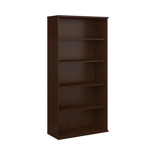 Bush Business Furniture Series C 5-Shelf Tall Bookcase in Mocha Cherry for Home and Office Storage Bush Business Furniture