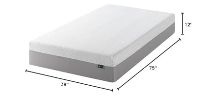 ZINUS 12 Inch Ultima Memory Foam Mattress [New Version], Twin, Fiberglass Free, Medium Firm Feel, Breathable Airflow Memory Foam, Certified Safe Foams & Fabric, Mattress in A Box