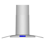 COSMO COS-668ICS900 36 in. Lumin Collection 380 CFM Ducted Island Range Hood, Soft Touch Controls, LED Lights, Stainless Steel COSMO