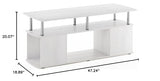 Furinno Jaya Stand for TVs up to 50 Inch with Open Storage, 18.9"D x 47.2"W x 20.12"H, White Oak/Stainless Steel Tube Furinno