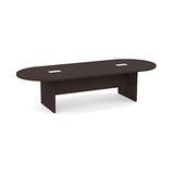 Thaweesuk Shop New Espresso Finishes 10 FT Modern Executive Racetrack Shaped Conference Room Table Panel Legs Laminate Grommets Boardroom 2 Power Data Modules White Meeting Desk Oval Hardwood Office WoodArtSupply