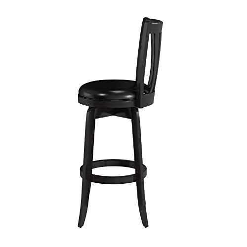 Hillsdale Savana Wood Bar Height Kitchen Stool, 29.5" High, Black - WoodArtSupply