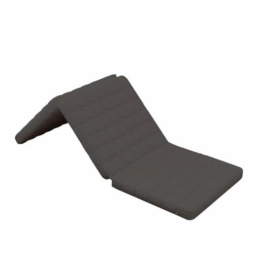 NUZEUYKSTK Tri-fold Memory Coir Foam Futon Sleeping Mat, Quilted Cover Portable Floor Sleeping Pad Foldable Futon Folding Mattress Floor Mat Folding Bed with Mattress for Use (Black, 90x200cm) NUZEUYKSTK