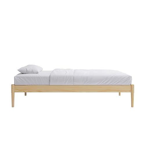 DHP Lorriana Twin Solid Pine Wood Platform Bed Frame - Natural Finish DHP