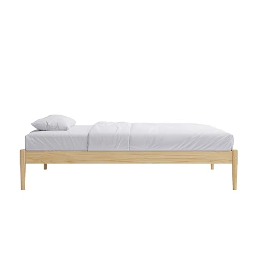 DHP Lorriana Twin Solid Pine Wood Platform Bed Frame - Natural Finish - WoodArtSupply