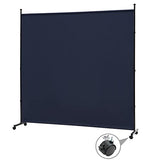 SIMFLAG 6FT Single Panel Room Divider with Wheels,Rolling Fabric Room Dividers for Partition Privacy Screens,Freestanding Wall Divider for Home Office,Restaurant,Hospital(Blue) SIMFLAG