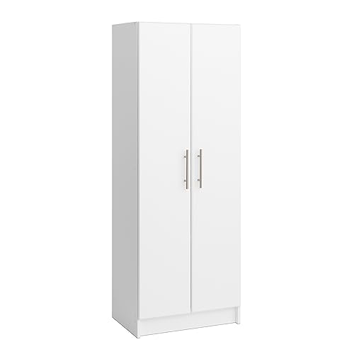 Prepac Elite 24" Storage Cabinet, White Storage Cabinet, Bathroom Cabinet, Pantry Cabinet with 3 Shelves 16" D x 24" W x 65" H, WES-2464