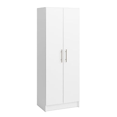 Elite 24" White Storage Cabinet with Adjustable Shelves and Elegant Design