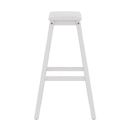 Hillsdale Moreno Wood Backless Bar Height Stool, 29" High, Sea White Hillsdale
