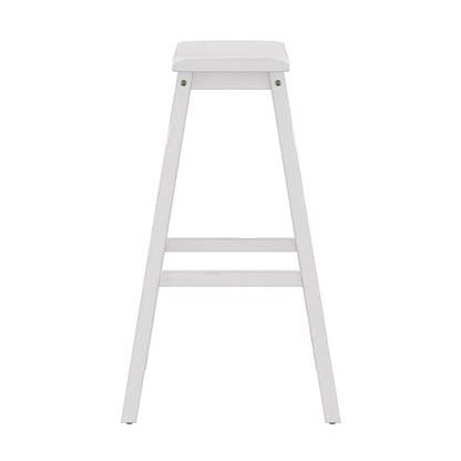 Hillsdale Moreno Wood Backless Bar Height Stool, 29" High, Sea White - WoodArtSupply