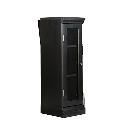 SEI Furniture Claremont Convertible Corner Electric Fireplace Media Stand with Storage, Black SEI Furniture