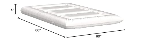 MAXYOYO Japanese Floor Futon Queen Size, Thicken Tatami Mat Sleeping Pad Foldable Roll Up Mattress Trifold Pad Guest Bed, Off White MAXYOYO