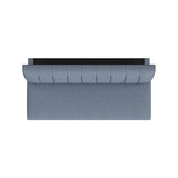 HomePop Upholstered Bergen Convertible Futon Sofa Bed, Modern Sofa Couches for Living Room, Small Spaces, Dorm, Apartment, Blue Woven HomePop