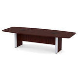 Thaweesuk Shop New 10 FT Mahogany Luxurious Modern Boat Shaped Conference Table Room Wood Hide Wires Inside Elliptical Silver Metal Legs Desk Grommets Racetrack Meeting Boardroom Office Furniture Generic