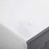 Rovaurx Makeup Vanity Table with Lighted Mirror, Makeup Vanity Desk with Storage Shelf and 4 Drawers, Bedroom Dressing Table, 10 LED Lights, White RSZT104W Rovaurx