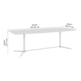 Bush Business Furniture Boat Shaped Conference Table with Metal Base, 96W x 42D, Mocha Cherry/Silver Bush Furniture