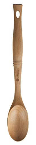 Le Creuset Revolution Solid Spoon, 12.5" x 2.5", Wood