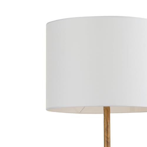 Globe Electric Novogratz x 67225 65" Floor Lamp, 2-Tone Wood Toned Base, White Fabric Shade, Socket Rotary Switch, Living Room Décor, Reading Light, Home Essentials, Bedroom, Office Accessories Globe Electric