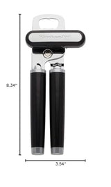 KitchenAid Classic Multifunction Can Opener and Bottle Opener Easy to Use, Razor Sharp Stainless Steel Cutting Wheel, Soft Ergonomic Handles, Black KitchenAid