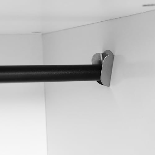 TINIMONI L-Shaped Corner Closet with Dual Hanging Rods, 43.3" Wide Wood Wardrobe Armoire for Efficient Clothes Storage, Space-Saving Design for Bedroom, White TINIMONI