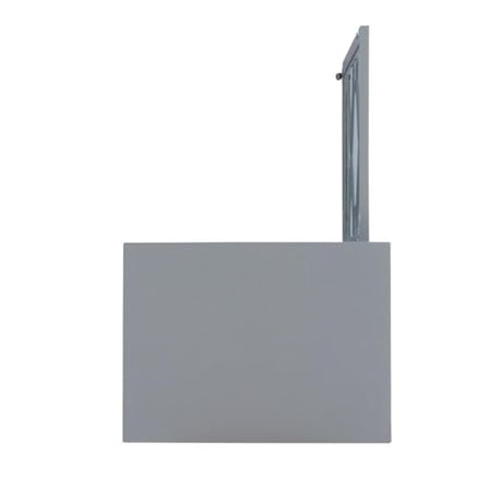 Linon Betty Small Wood Cabinet with a Glass Paneled Door and 3 Shelves in Gray Linon