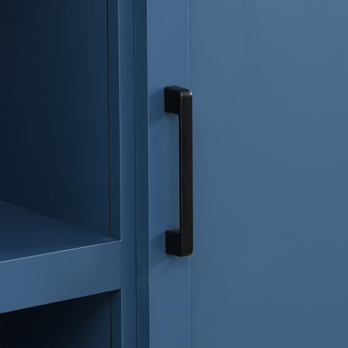 Ball & Cast 62.9" Farmhouse Hall Tree with Bench,4-in-1 Coat Rack W/Display Shelf,4 Storage Unit and 5 Shoe Cabinet,Entryway Cabinet W/ 6 Hanging Hookers,for Hallway,Living Room,Mudroom,Blue Ball & Cast