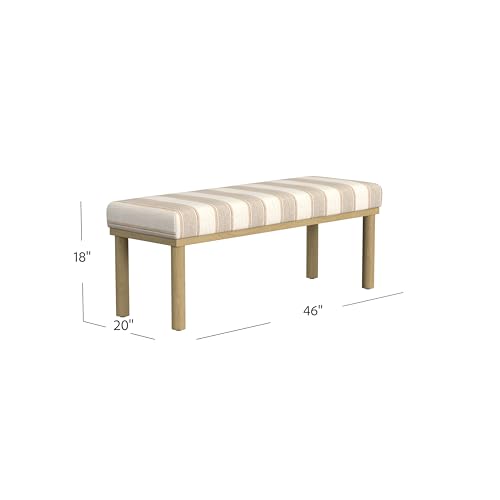 HomePop Oslo Decorative Bench -Wide Tan Stripe HomePop