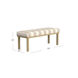HomePop Oslo Decorative Bench -Wide Tan Stripe HomePop