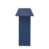 Knocbel Entryway Console Table with Curved Design and Ash Veneer, Modern Sofa End Tables with Top Bottom Shelf for Living Room Hallway, 15.7" D x 60" W x 31.5" H Navy Blue Knocbel