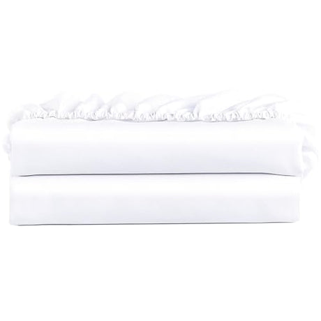 FreshCulture Twin Fitted Sheet Only 2 Pack - Hotel Quality Fitted Sheet Twin Size - Ultra Soft & Breathable - Brushed Microfiber - Deep Pocket - Cooling Fitted Sheets for Twin Size Bed (White) FreshCulture