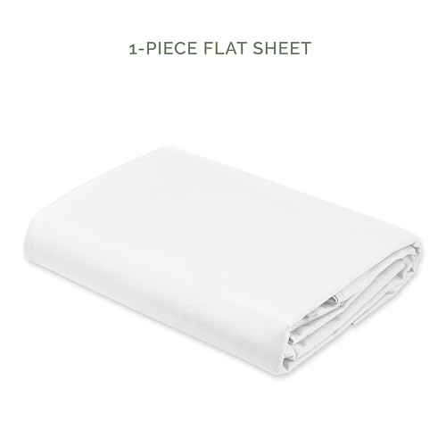 Elegant Comfort Premium Hotel Quality 1-Piece Flat Sheet, Luxury & Softest 1500 Thread Count Egyptian Quality Bedding Flat Sheet, Wrinkle, Stain and Fade Resistant, Queen, White Elegant Comfort